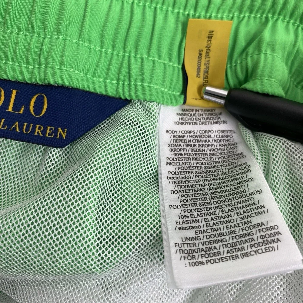 Polo Ralph Lauren Men's XL Neon Green Swim Trunks Shorts Mesh Lined‎